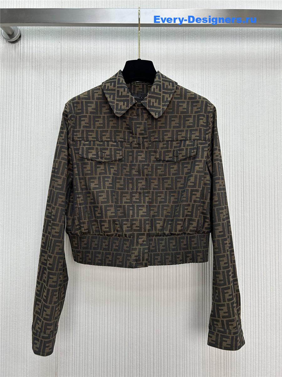 F**di ff lettering print denim suit