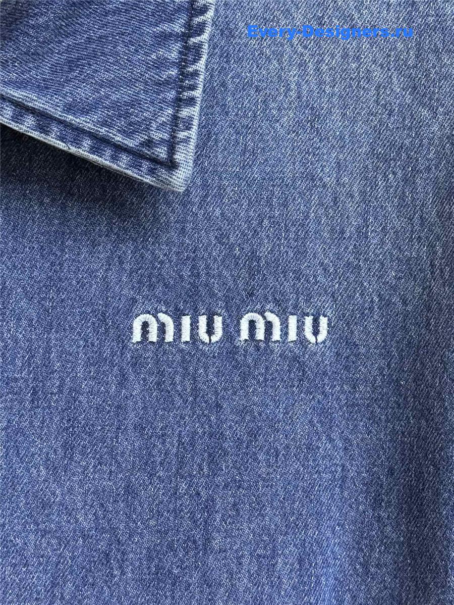 Miu Miu Blue Zip-up Denim Jacket