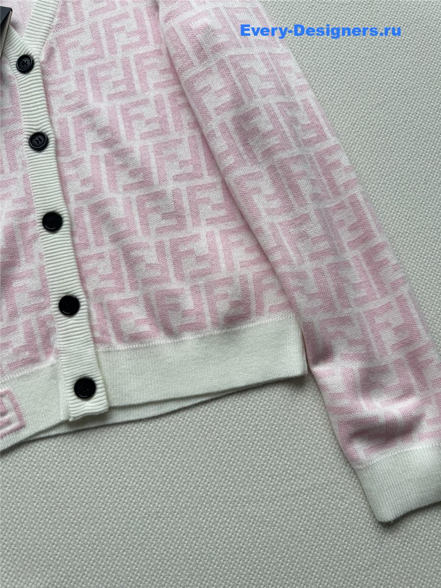 F**di pink ff v-neck cotton cardigan