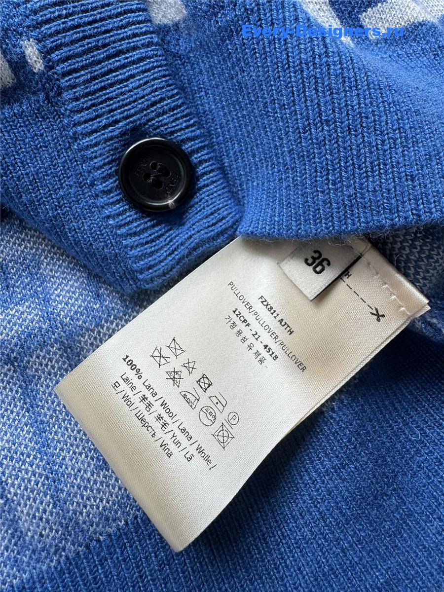 F**di blue ff v-neck cotton cardigan