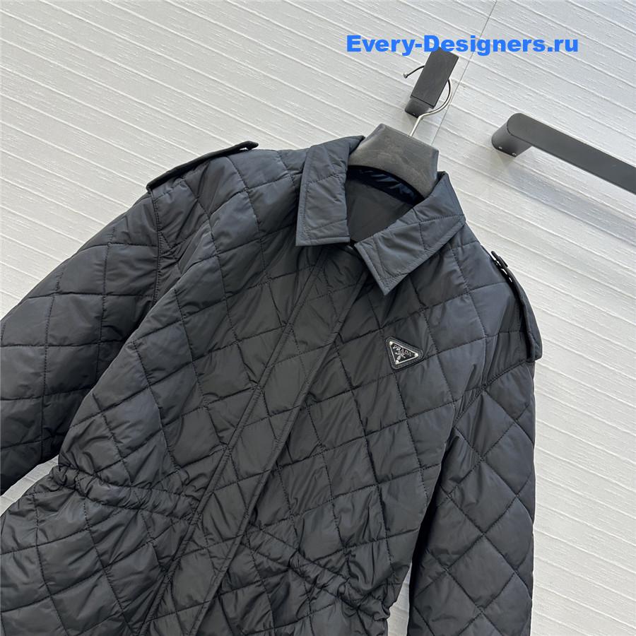 Pra*a black quilted re-nylon blouson jacket