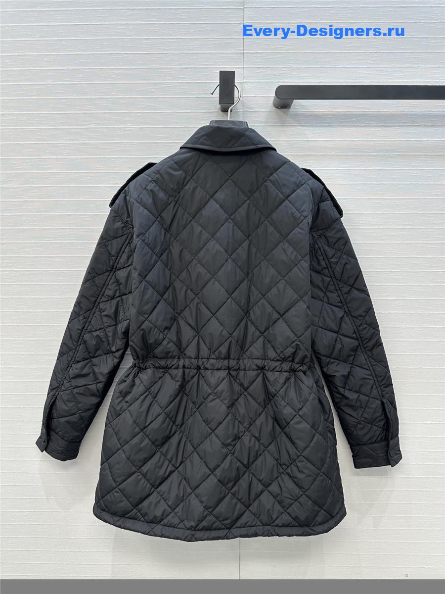Pra*a black quilted re-nylon blouson jacket