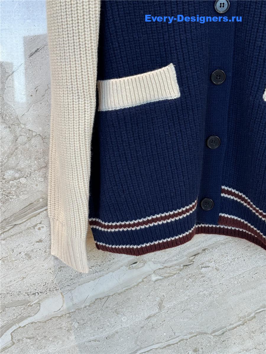 Miu Miu Ribbed-knit Cardigan In Multicoloured