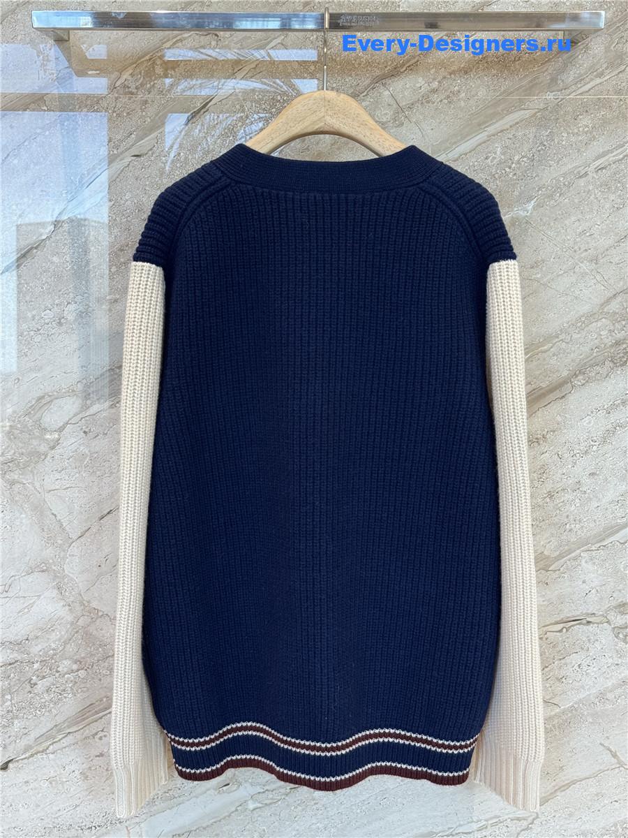 Miu Miu Ribbed-knit Cardigan In Multicoloured