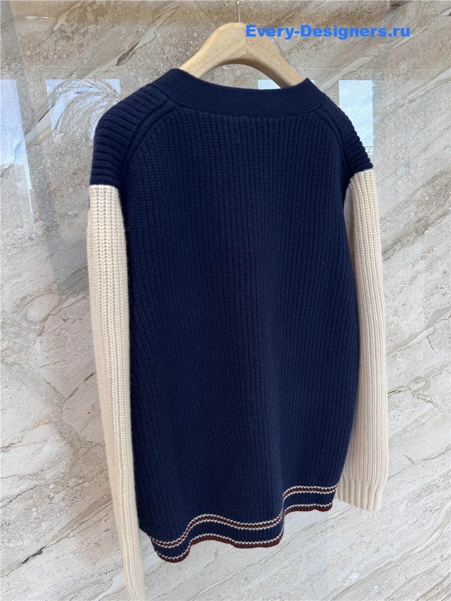 Miu Miu Ribbed-knit Cardigan In Multicoloured