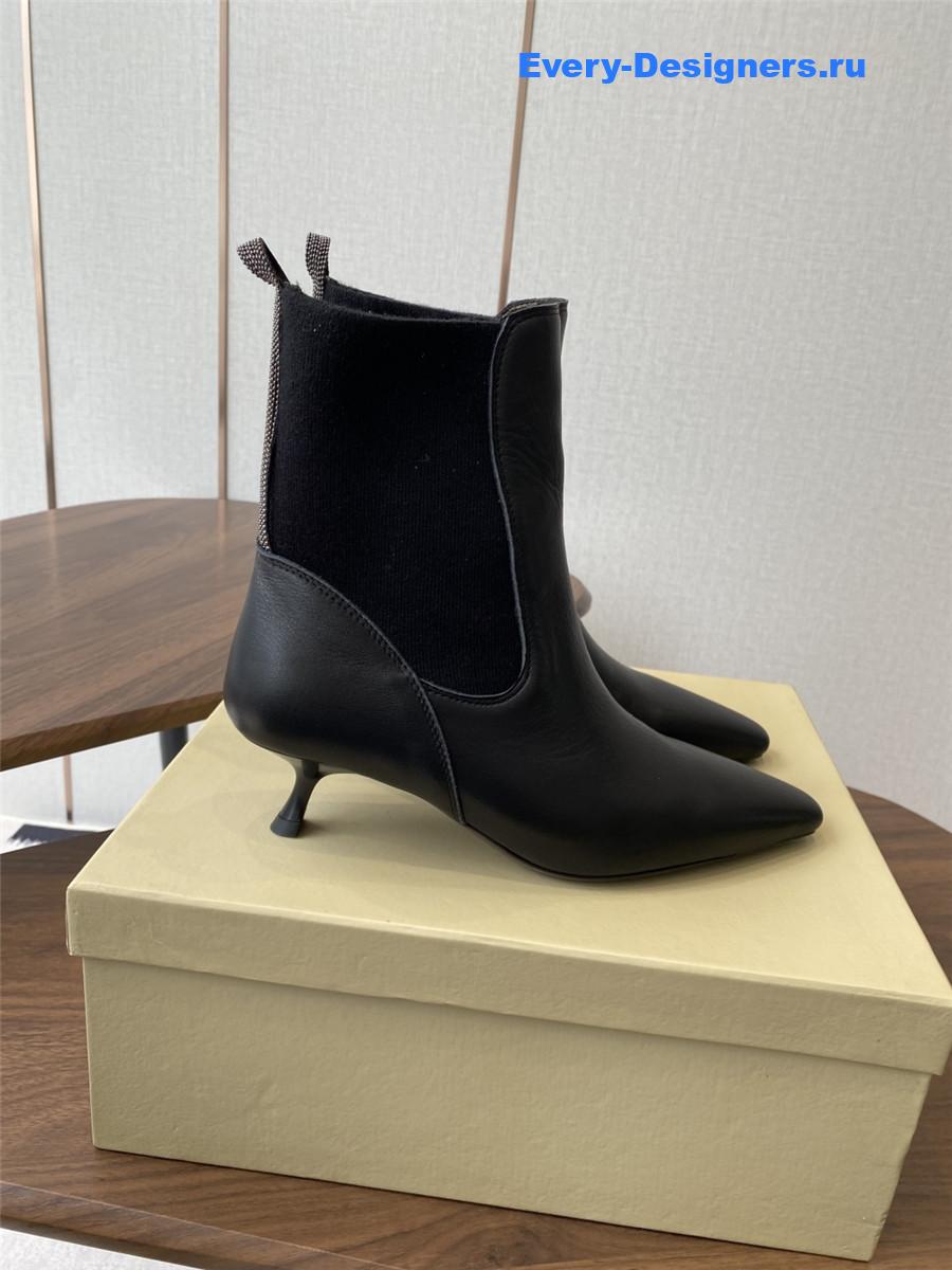 BC Black Suede Cashmere Kitten-Heel Ankle Boot
