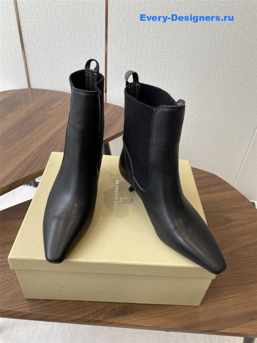 BC Black Suede Cashmere Kitten-Heel Ankle Boot