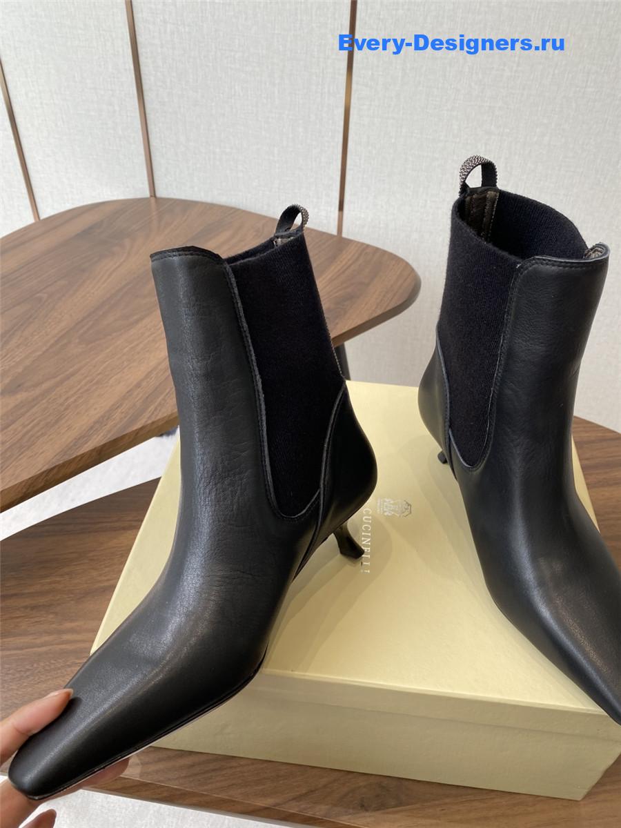 BC Black Suede Cashmere Kitten-Heel Ankle Boot