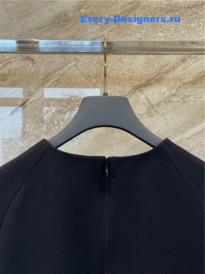 D10r black silk and wool dress