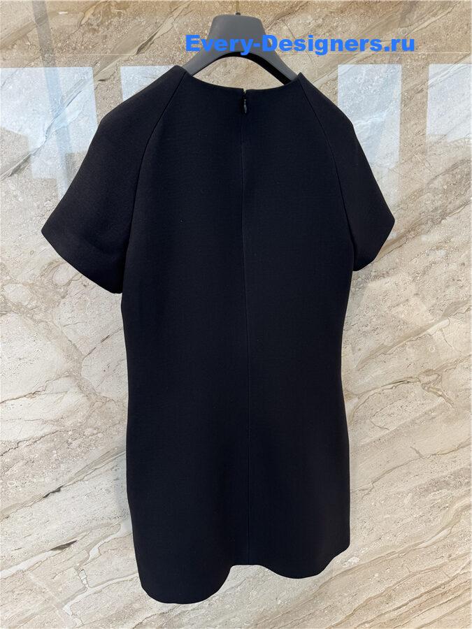 D10r black silk and wool dress