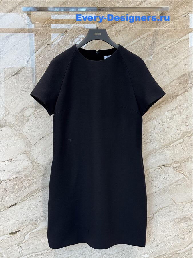 D10r black silk and wool dress