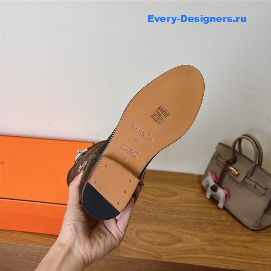 H**me5 dark brown knee-high leather boots