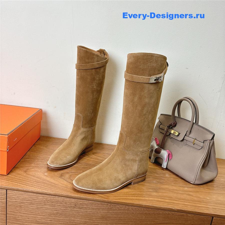 H**me5 beige suede  kelly jumping boots