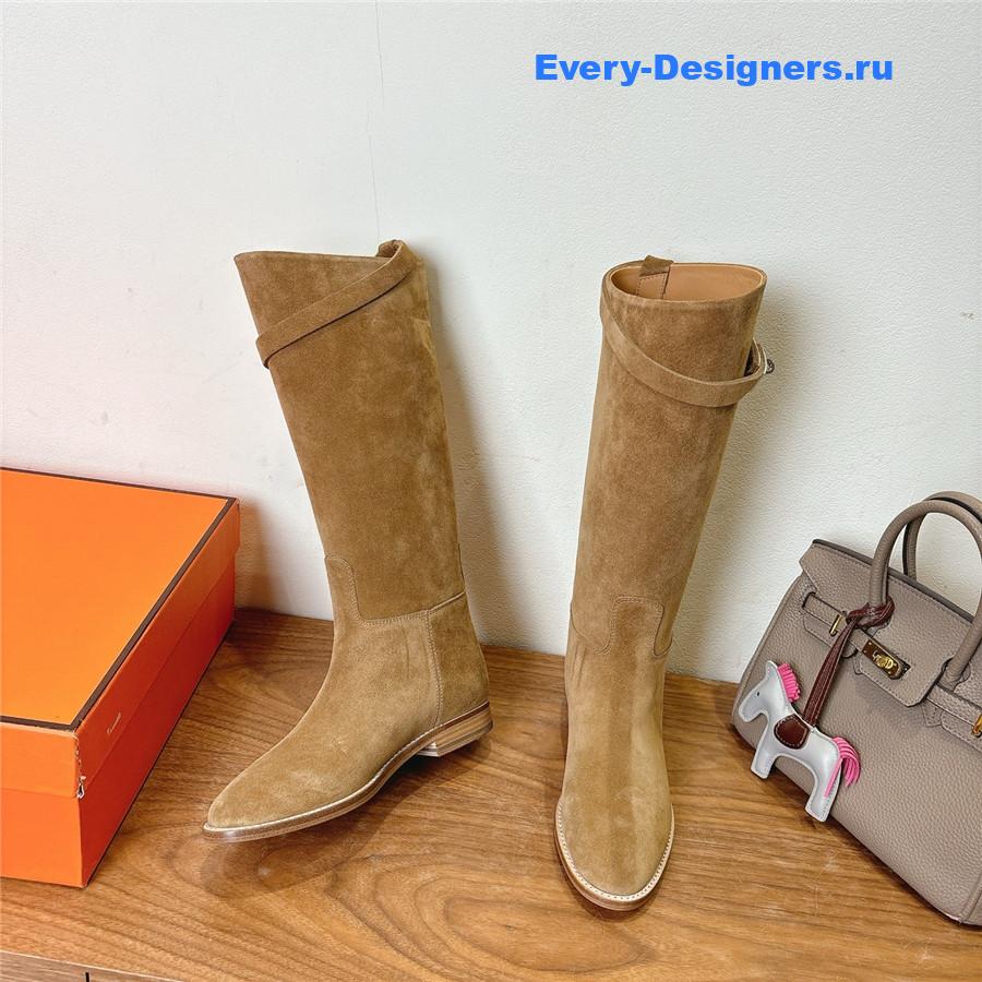 H**me5 beige suede  kelly jumping boots