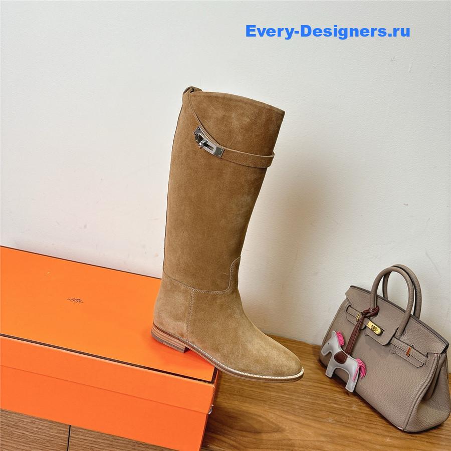 H**me5 beige suede  kelly jumping boots
