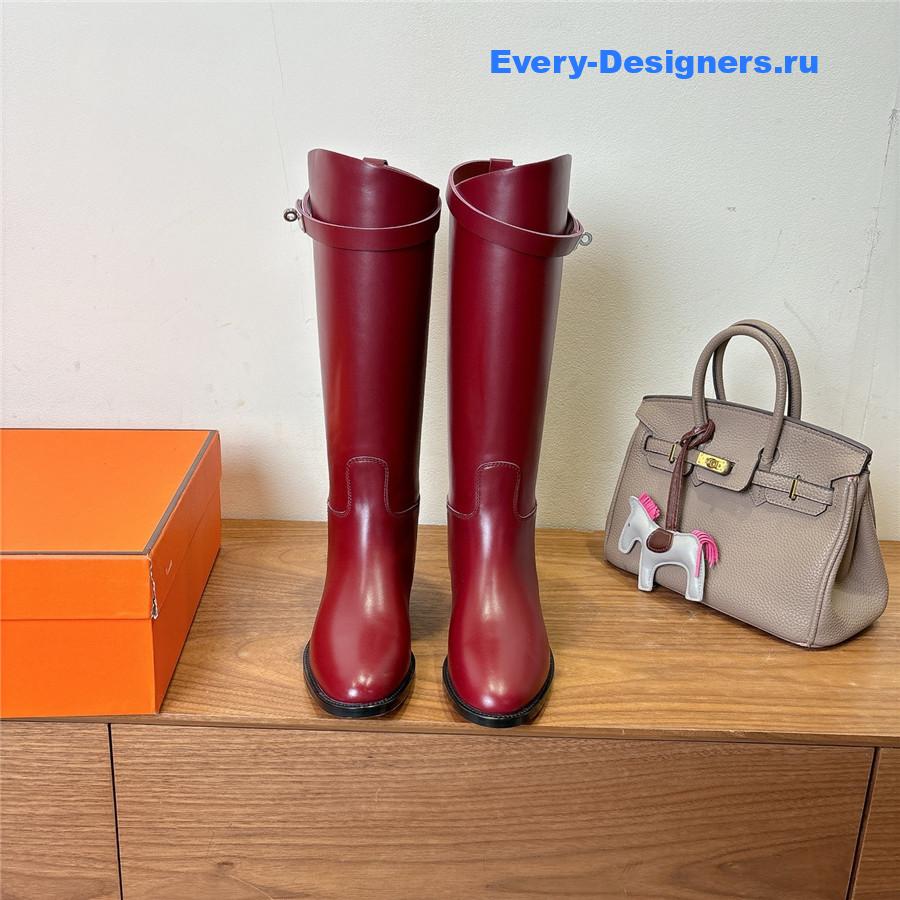 H**me5 burgundy leather kelly jumping boots