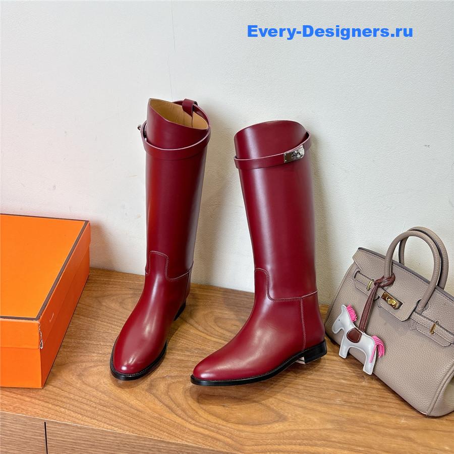 H**me5 burgundy leather kelly jumping boots