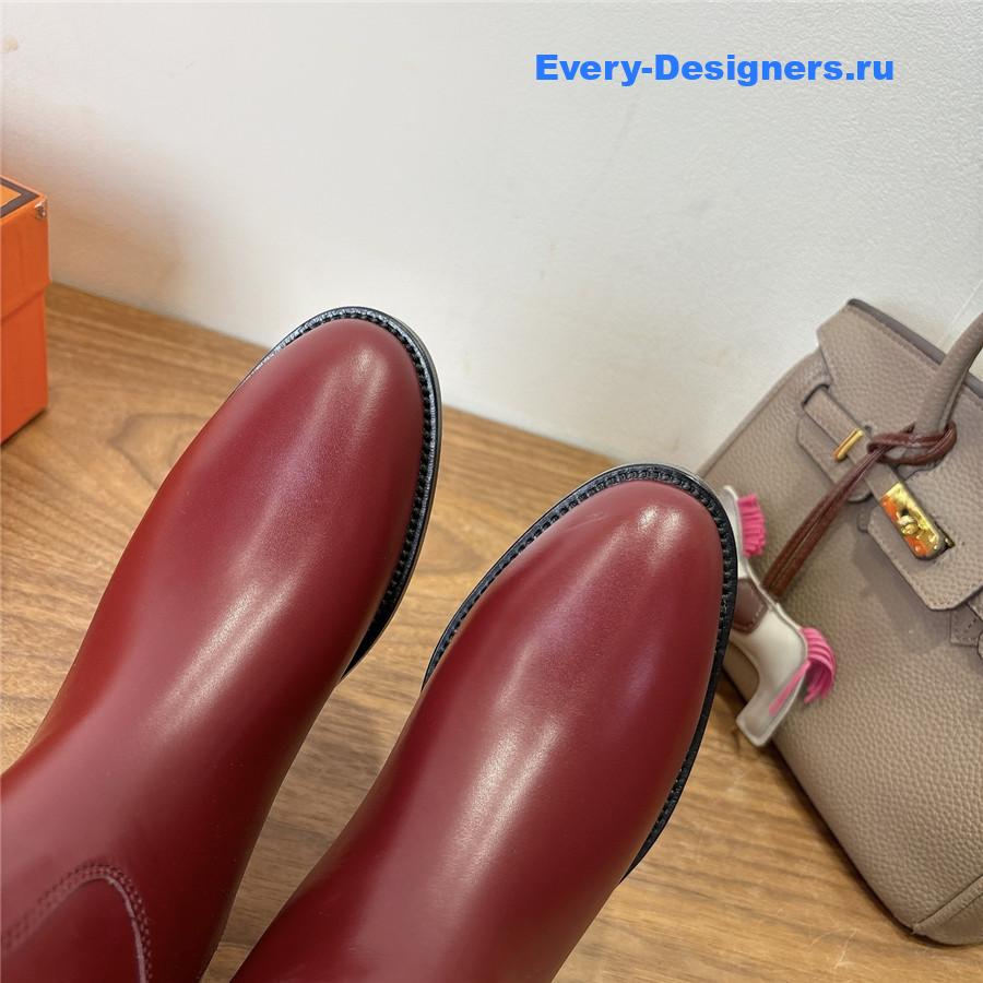 H**me5 burgundy leather kelly jumping boots