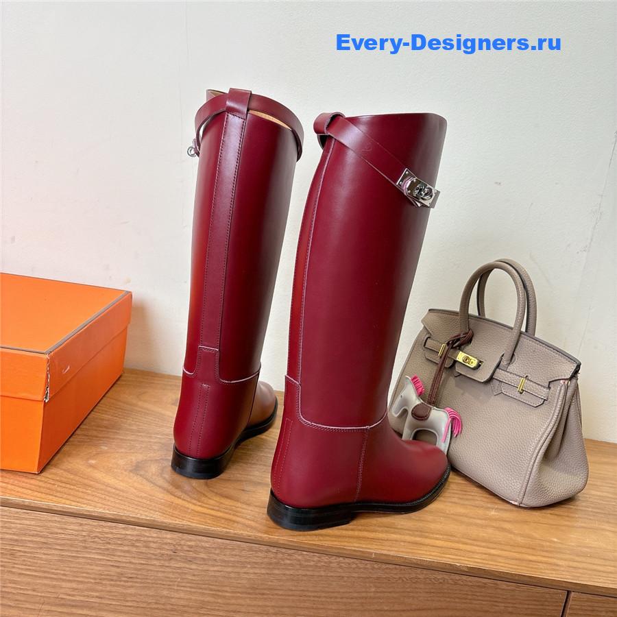 H**me5 burgundy leather kelly jumping boots