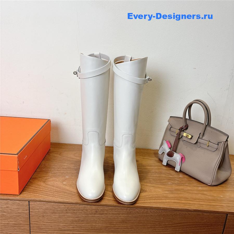 H**me5 white leather kelly jumping boots