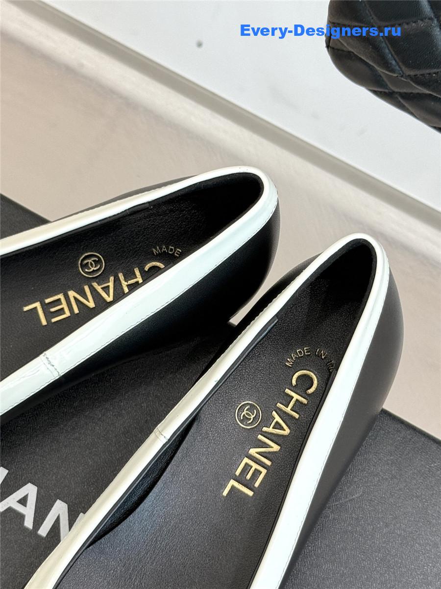 Ch**el black bow ballet flats
