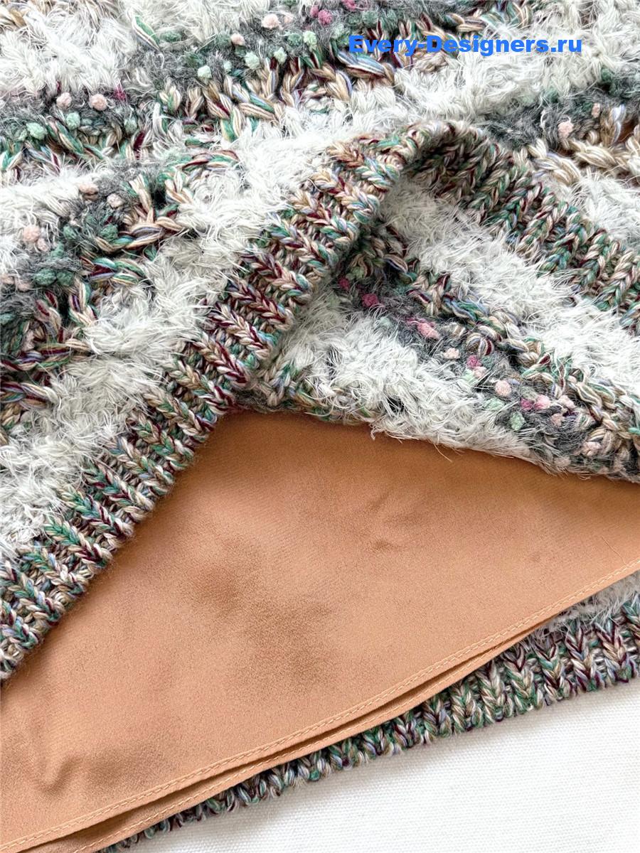 Ch**el coffee milk striped skirt