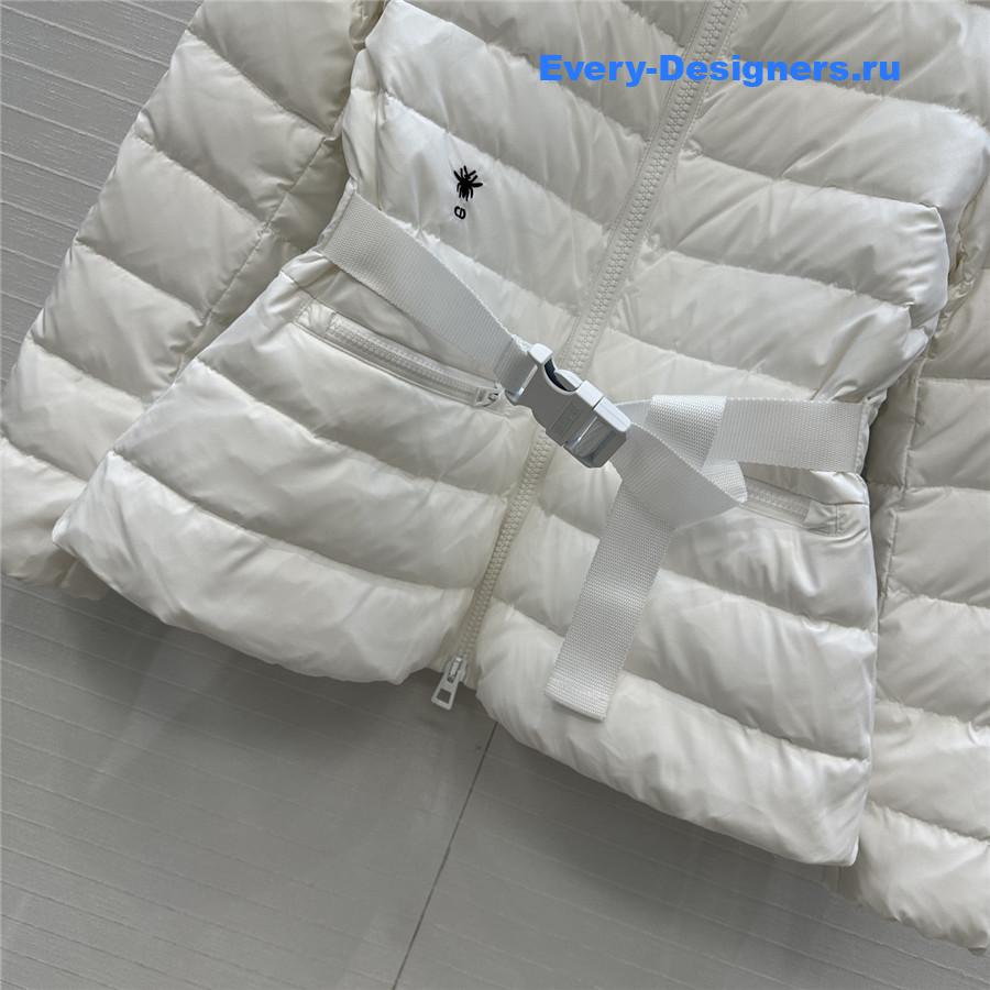 Pra*a stand collar white down jacket