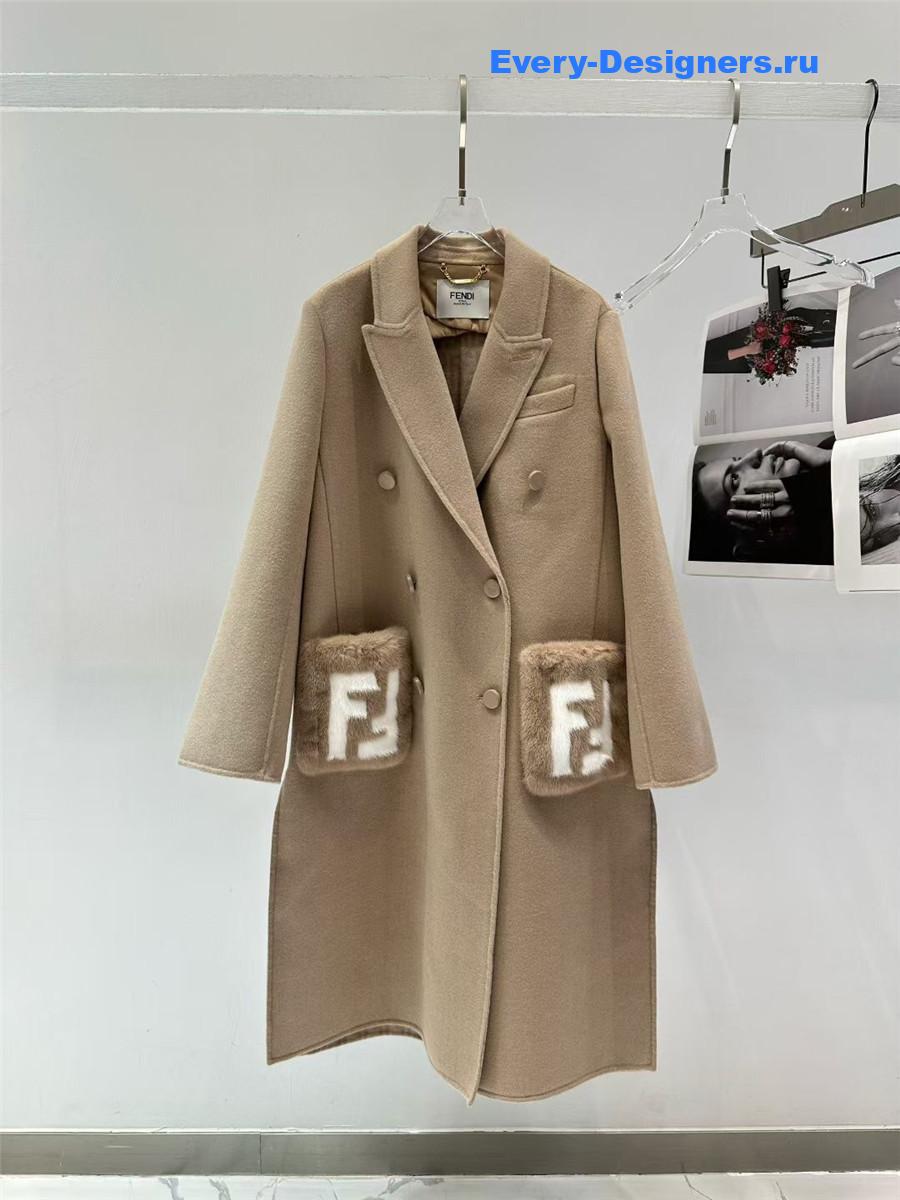 F**di beige wool coat