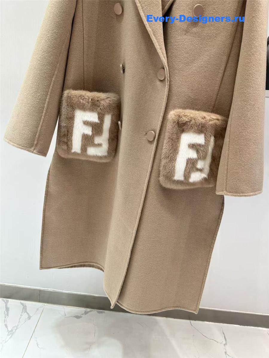F**di beige wool coat