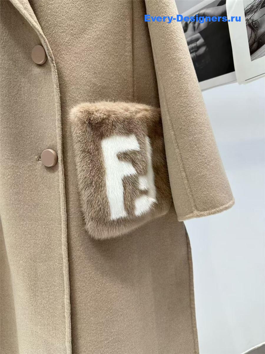 F**di beige wool coat