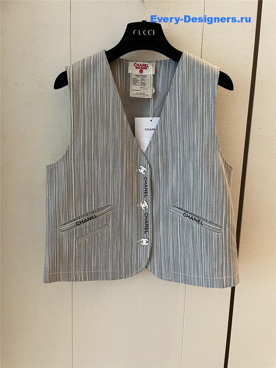 Ch**el cc cotton striped vest