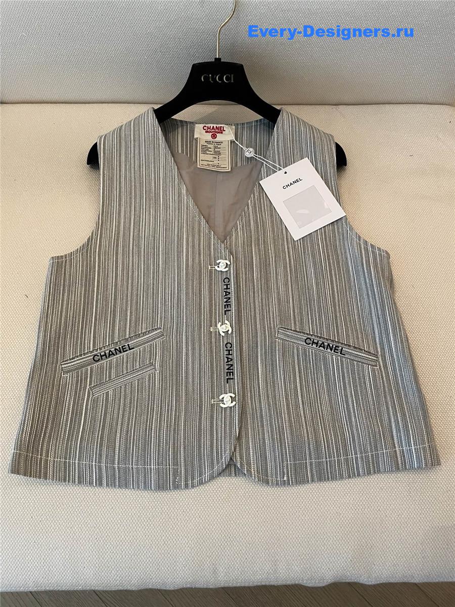 Ch**el cc cotton striped vest