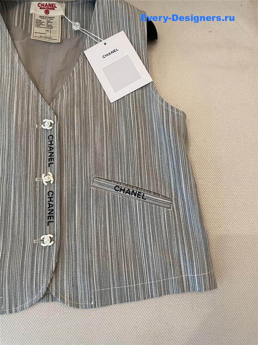 Ch**el cc cotton striped vest