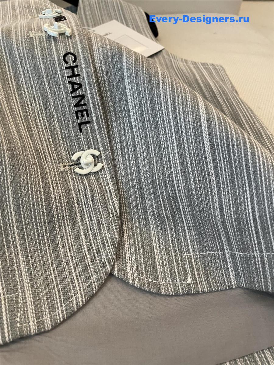 Ch**el cc cotton striped vest