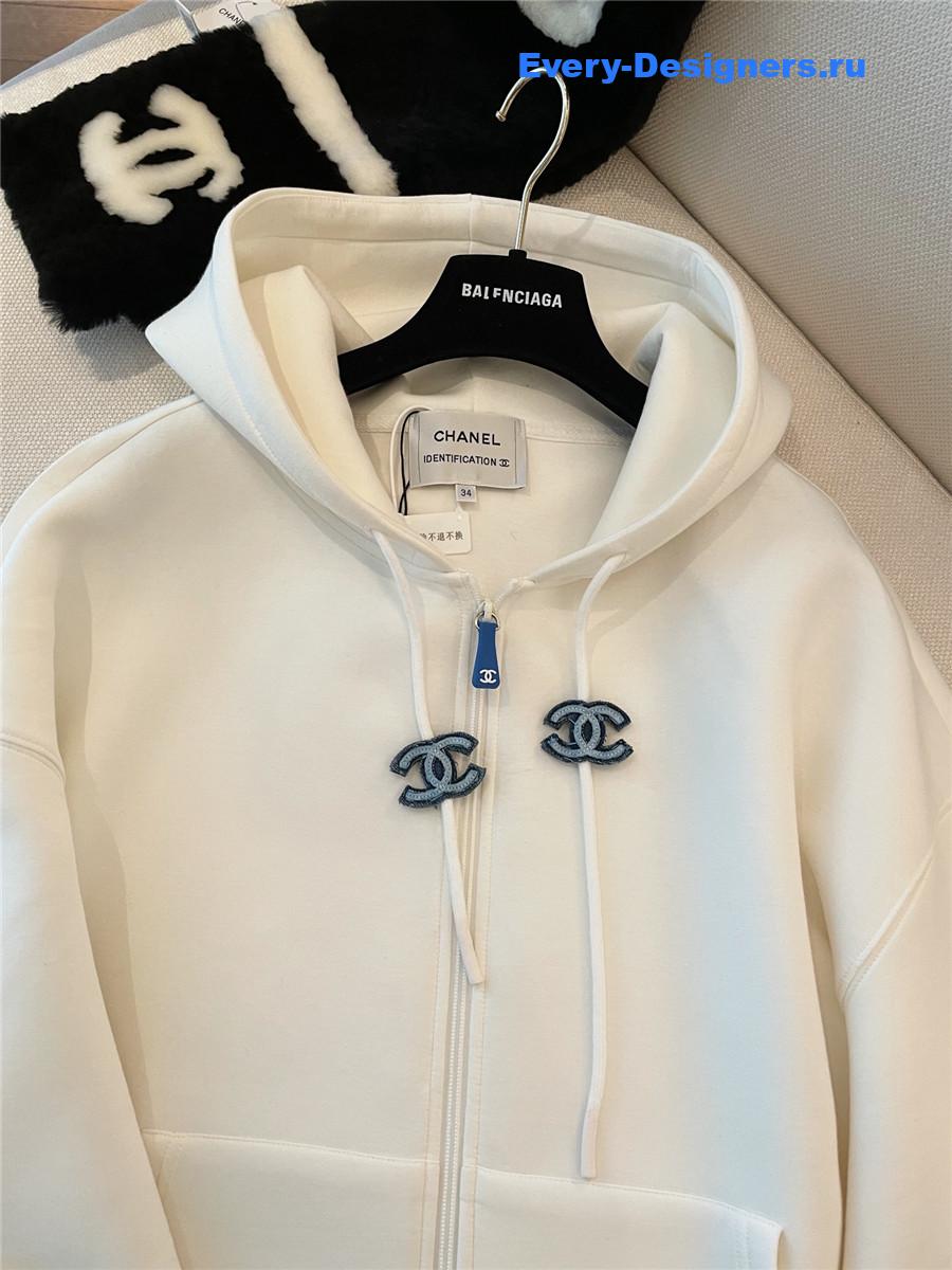 Ch**el cc beige hoodie