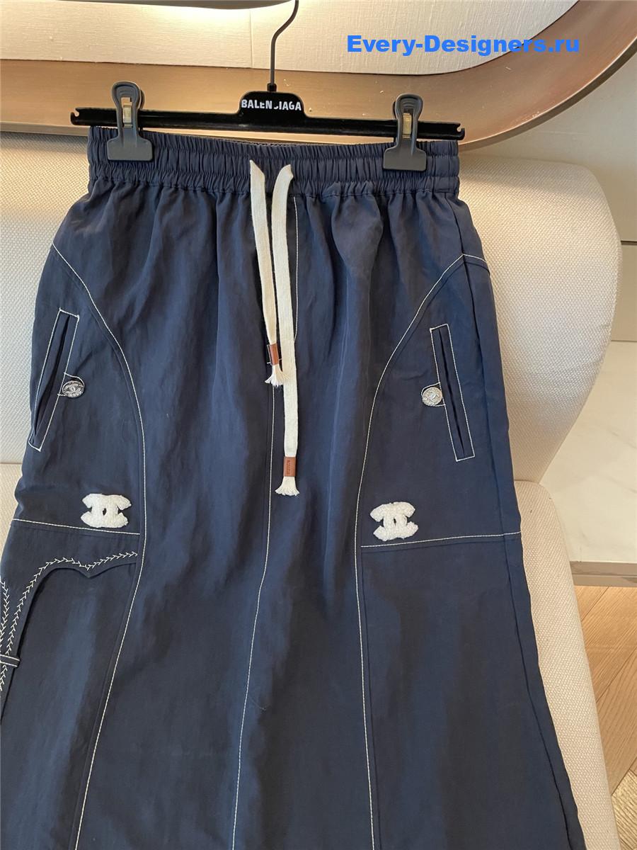 Ch**el dark blue denim skirt