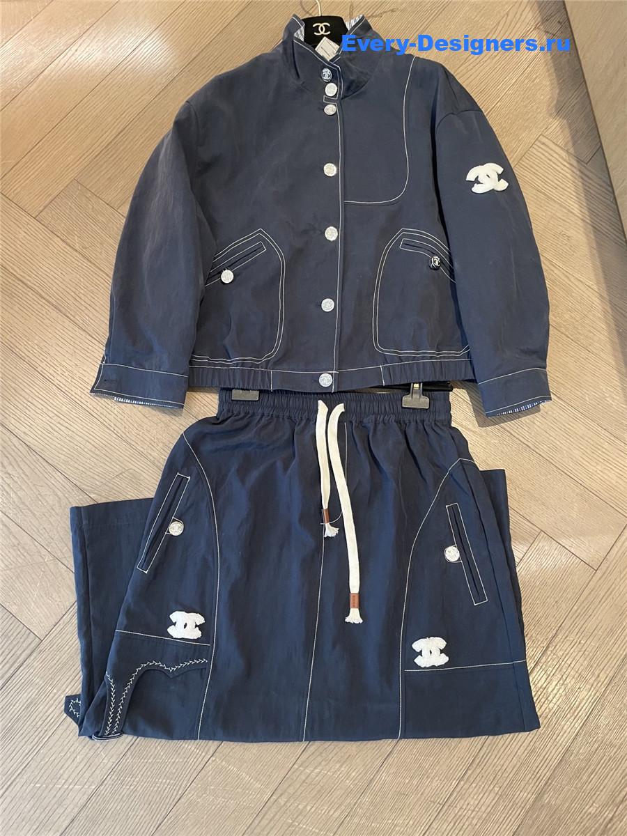 Ch**el dark blue denim skirt