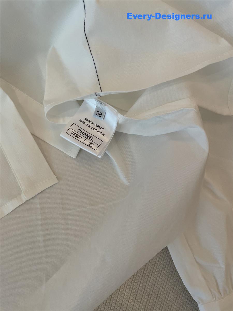 Ch**el white hooded drawstring shirt