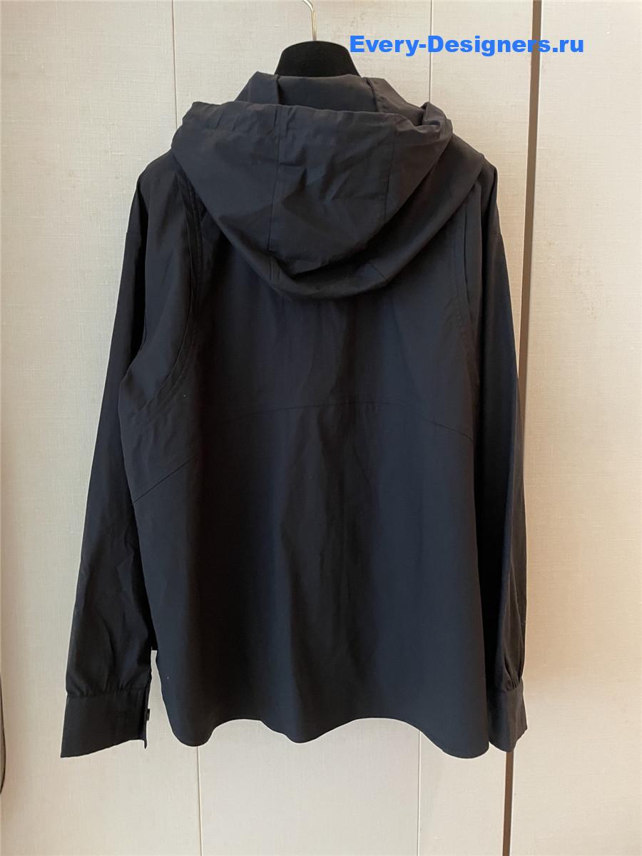Ch**el black hooded drawstring shirt