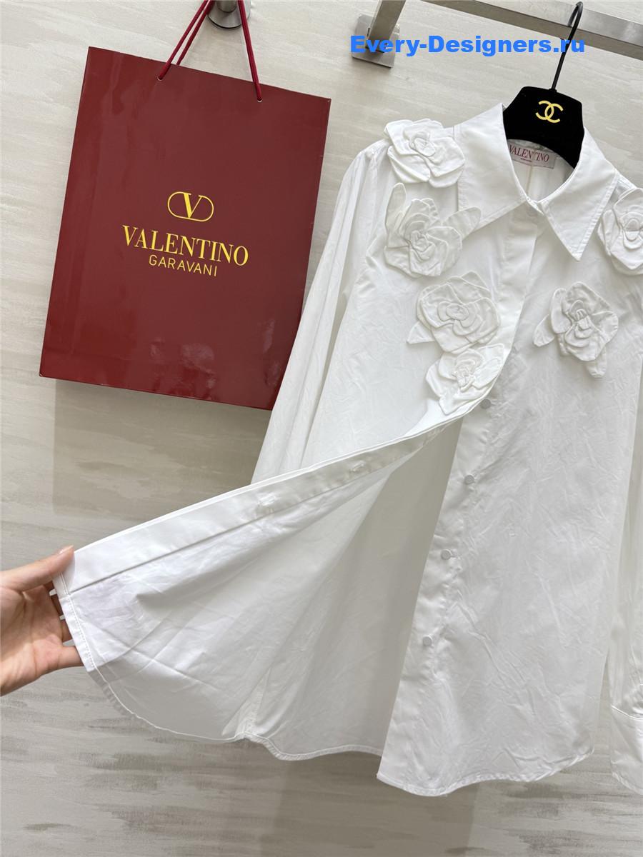 Va1e*ntin0 garavani embroidered compact poplin shirt