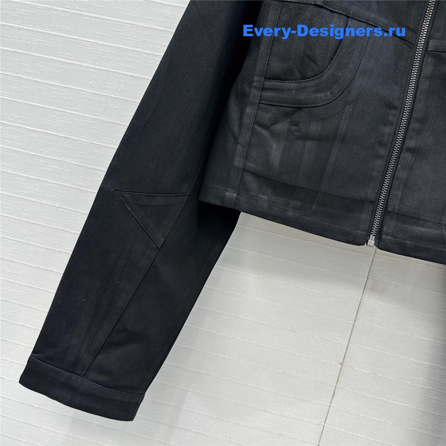 Miu Miu black cropped denim jacket