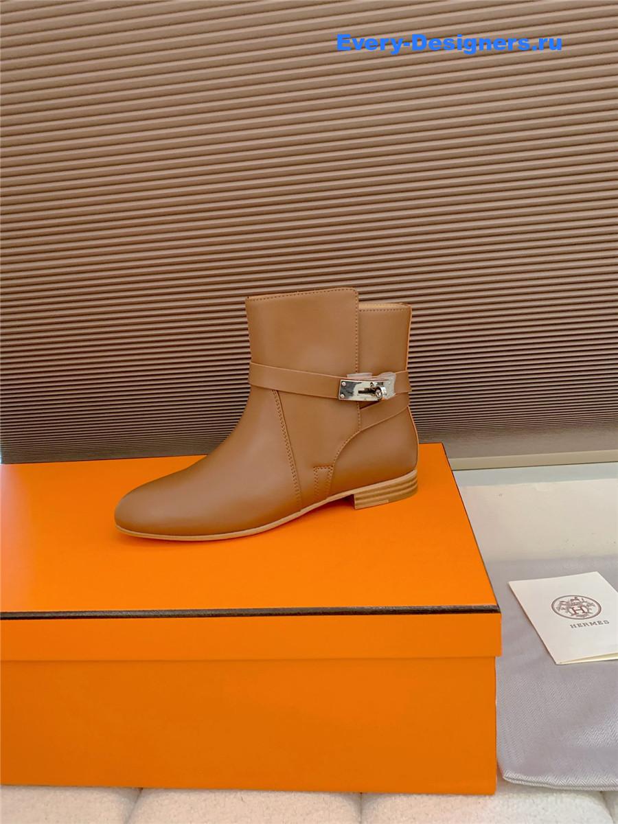 H**me5 brown calfskin neo low boots