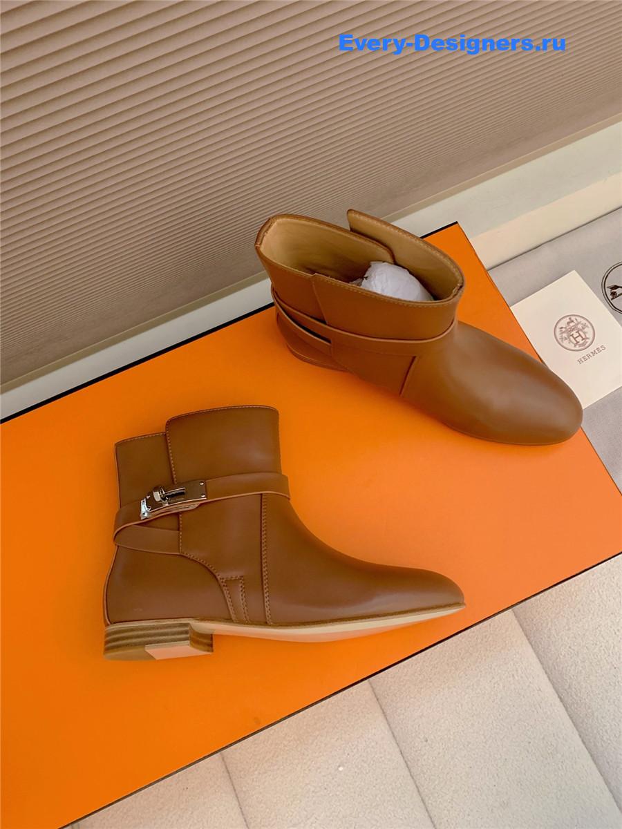 H**me5 brown calfskin neo low boots