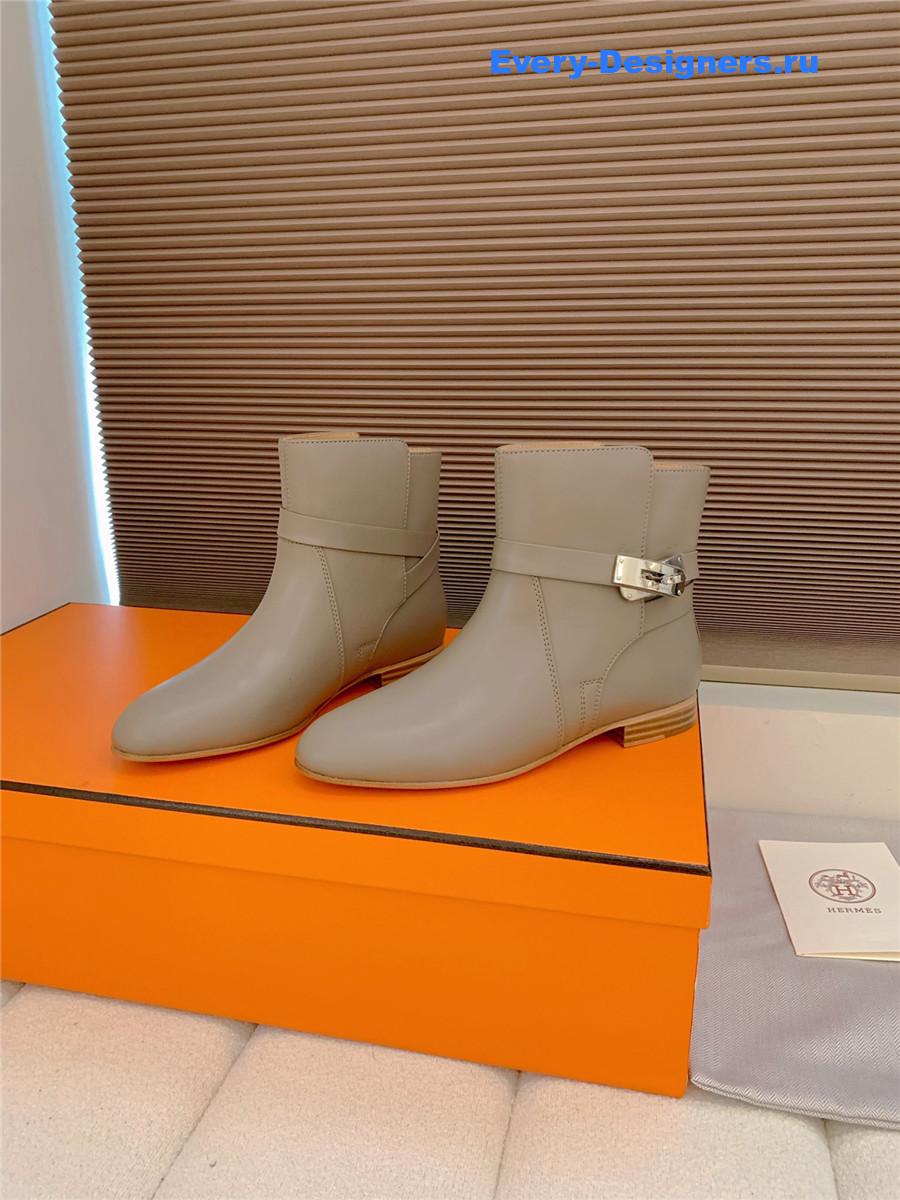 H**me5 gray calfskin neo low boots