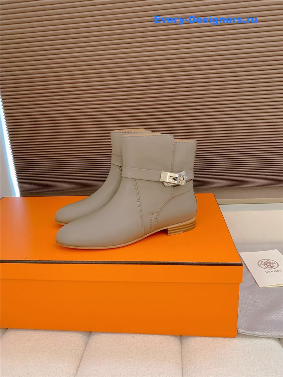 H**me5 gray calfskin neo low boots