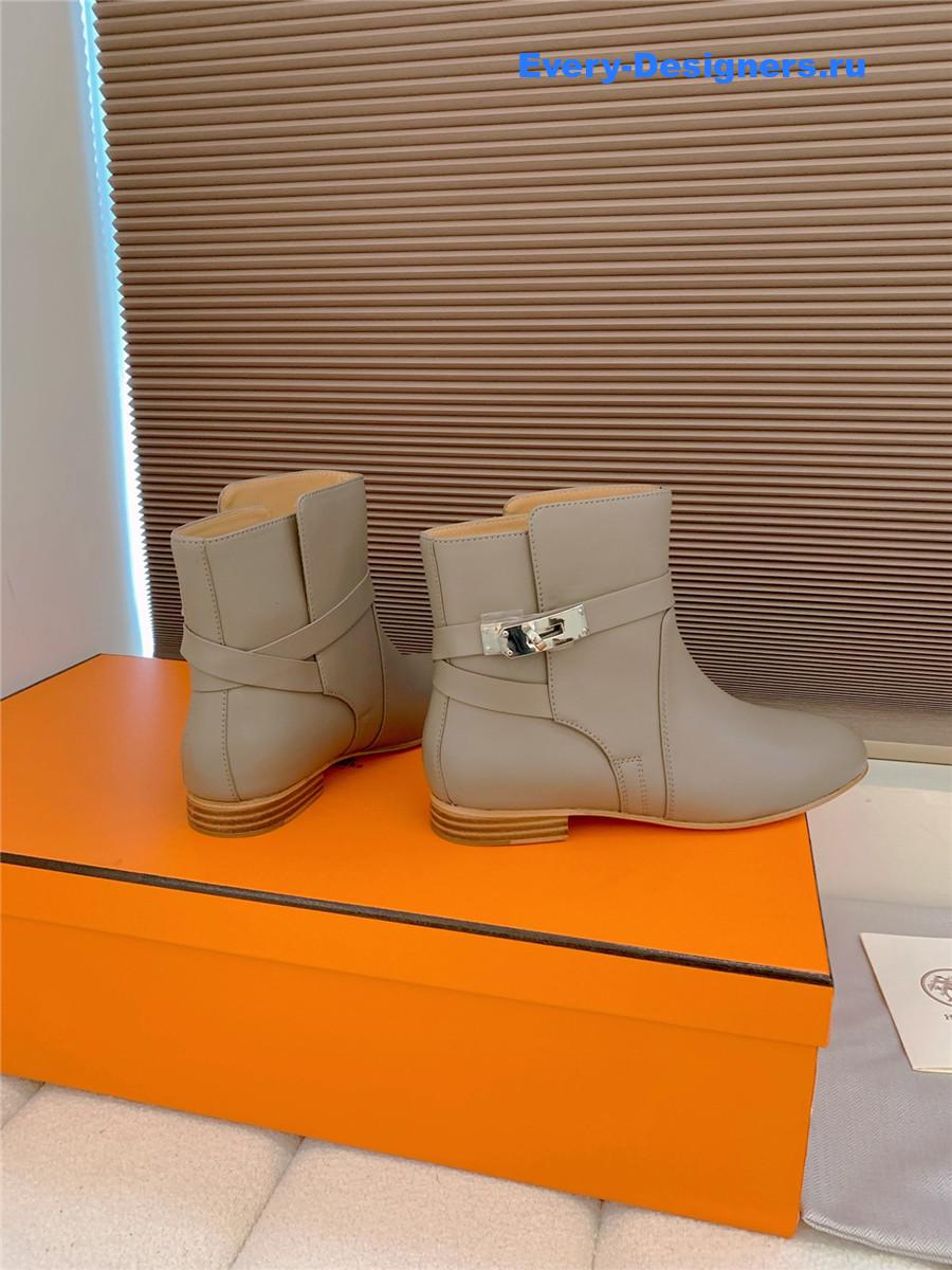 H**me5 gray calfskin neo low boots