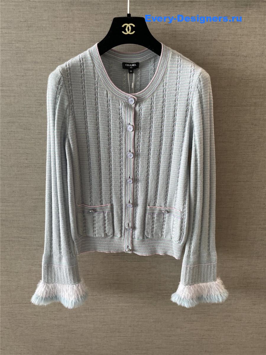 Ch**el light blue cashmere cardigan