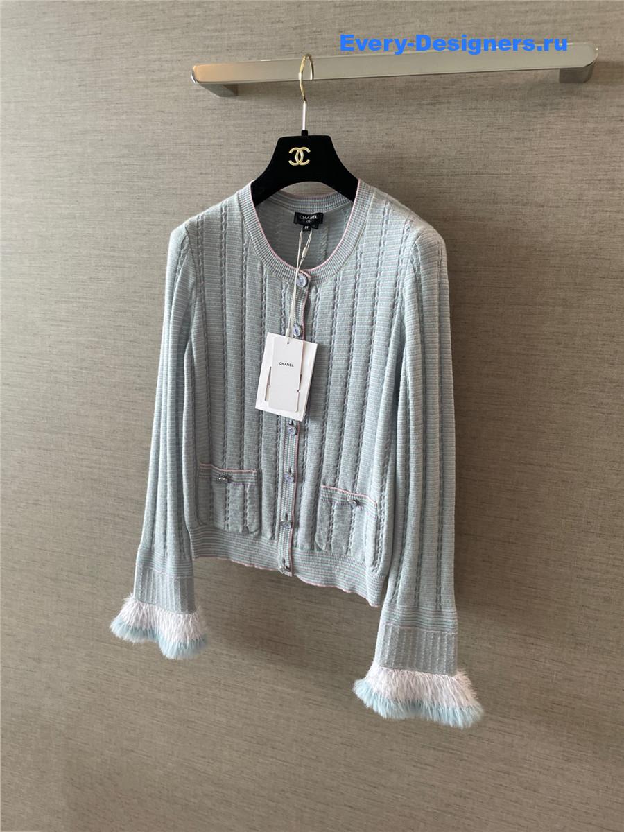 Ch**el light blue cashmere cardigan