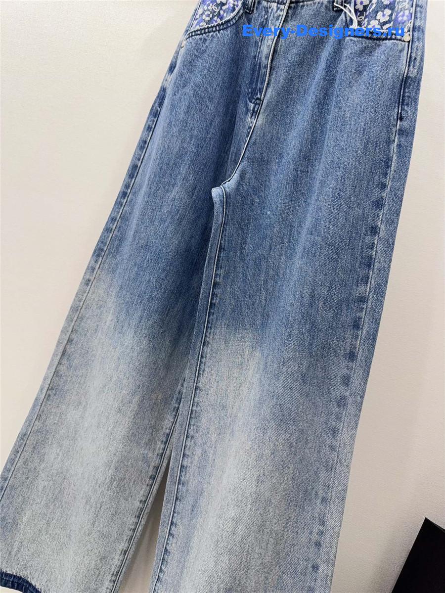 Ch**el denim blue ladies flared jeans