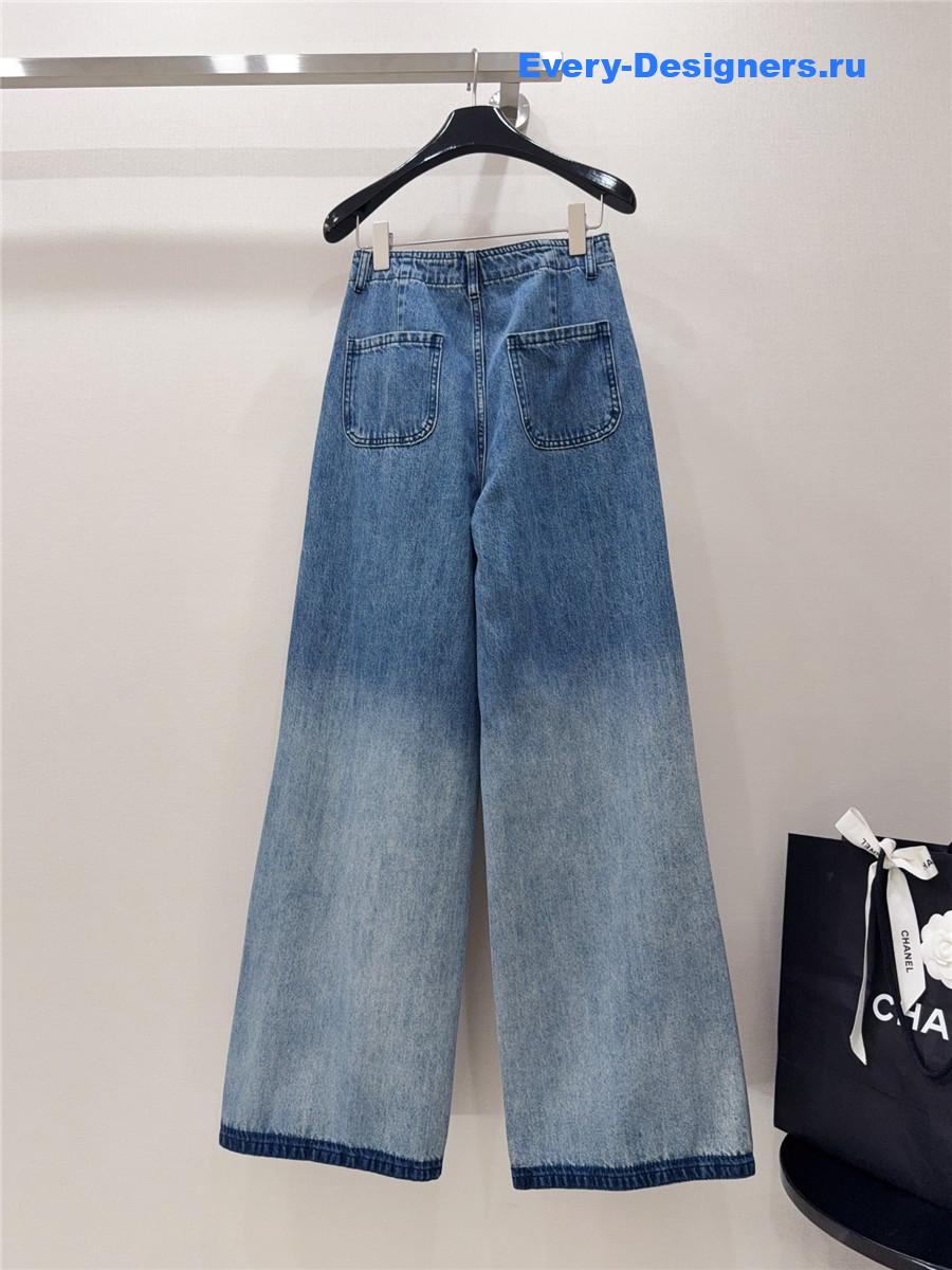 Ch**el denim blue ladies flared jeans